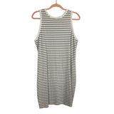 A New Day White/Black Striped Raceback Tank Dress - Size XXL