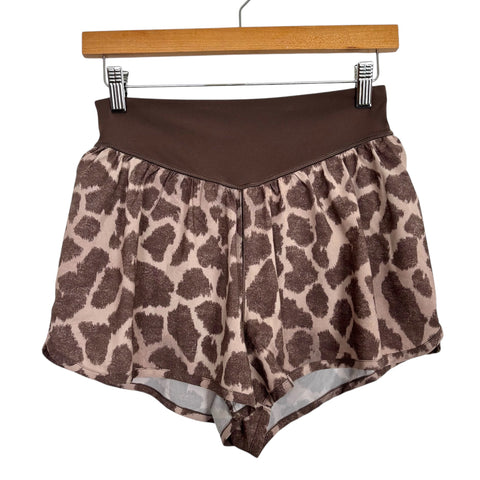 Offline By Aerie Brown Animal Print Shorts - Size M