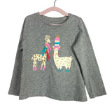 Baby Gap Gray Winter Llamas Long Sleeve Tee- Size 4Y (see notes)