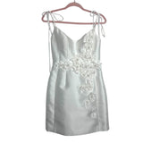 Azazie Atelier Off White Floral Pearl Tie Strap Dress- Size 4 (see notes)