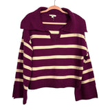 Entro Burgundy/Cream Striped Sweater - Size S