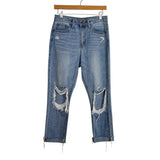 Just USA Light Wash Distressed Jeans- Size 4 (Inseam 25.5” when cuffed, not stitched)