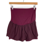 Maacie Wine with Inner Shorts Maternity Yoga Shorts- Size S