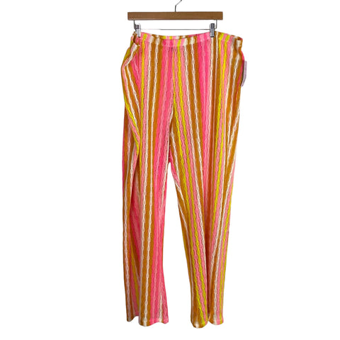 Wild Fable Multi-Color Stripe Crochet Wide Leg Pants/Cover Up NWT- Size 2X