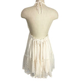 No Brand Cream Halter Mesh Hem Dress- Size XL (see notes)