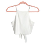 Show Me Your Mumu White High Neck with Back Tie Cropped Tank- Size S