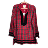 Sail to Sable Red Plaid/Black Velvet Classic Tunic Top NWT- Size XXL