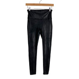 SPANX Black Faux Leather Leggings- Size M (Inseam 25”)