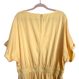 No Brand Yellow Cuff Sleeves Elastic Waist Dress- Size XL