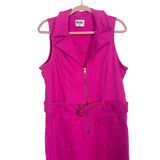 Show Me Your Mumu Hot Pink Belted Denim Jumpsuit- Size XL