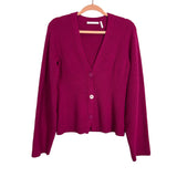 Pre-Owned Authentic Helmut Lang Berry Ribbed Knit Cardigan Sweater- Size S