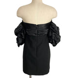 Cinq a Sept 5 a 7 Black Off the Shoulder with 100% Silk Sleeves and Bust Teo Dress NWT- Size 14 (sold out online)