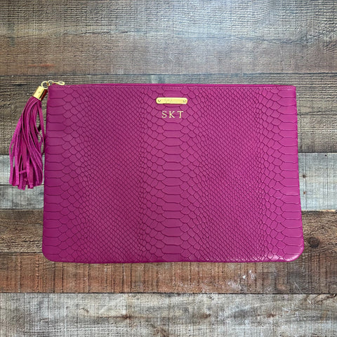 GiGi New York Monogrammed SKT Large Clutch