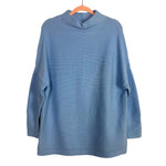 No Brand Blue Ribbed Mock Neck Sweater- Size S