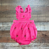 Pink Chicken Pink Embroidered Flower Bubble- Size 2 Year