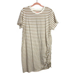 Universal Thread Cream and Mustard Striped T-Shirt Cinched Side Dress- Size XL (sold out online)