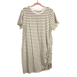 Universal Thread Cream and Mustard Striped T-Shirt Cinched Side Dress- Size XL (sold out online)