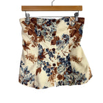 Abercrombie & Fitch Cream Printed Linen Blend Faux Button Strapless Top- Size S (we have matching skirt)