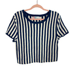 Free People Beach Navy and Cream Sweater Set- Size XL