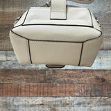 GANNI Cream with Green Marble Buckle Leather Micro Crossbody (see notes)