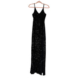 Simplee Black Sequin Dress with Slit - Size XL