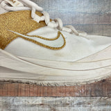 Pre-Owned Nike Court Zoom Zero Gold Sparkle Sneakers- Size 9 (see notes)