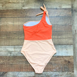 Cupshe Orange Colorblock One Shoulder Padded One Piece NWT- Size M