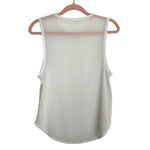 No Brand White Vented Front with Sheer Back Tank- Size ~M (see notes, no size, fits like a M)