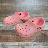 Crocs Pink Sparkle Shoes - Size 9 Kids (See Notes)