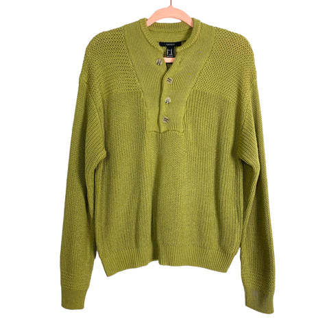 Forever 21 Light Olive Button Sweater NWT- Size M (sold out online)