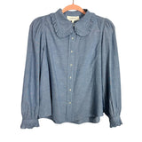 THE GREAT. Light Chambray Hemingway Top - Size 0 (Sold Out Online!)