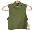 Altar'd State Sage Ribbed Mock Nock Cropped Tank Top NWT- Size S