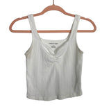 American Eagle White Textured Knit Crop Tank- Size L (see notes)