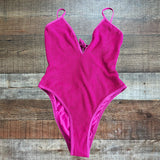 Lulus Hot Pink Ope Back One Piece NWOT- Size S (sold out online)