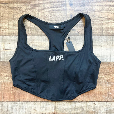 LAPP Black Square Neck Corset Padded Sports Bra NWT- Size L