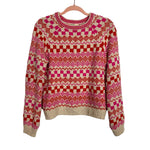 Marine Layer Archive Pink/Orange Patterned Sweater - Size XS