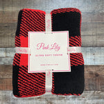 Pink Lily Black and Red Chenille Ultra Soft Throw NEW