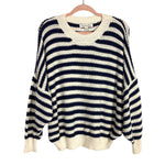 Vine & Love Cream and Navy Striped Open Knit Sweater- Size S (sold out online)
