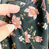 JOA Black Metallic Floral Exposed Back Dress- Size L (see notes)