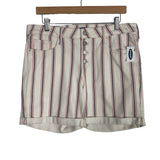 Old Navy White/Red/Blue Striped Denim Mid-Rise Shorts NWT- Size 12