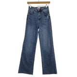 Pink Lily Slightly Distressed Wide Leg Raw Hem Jeans- Size 25