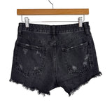 Just Black Denim Black Distressed Raw Hem Jean Shorts- Size XS