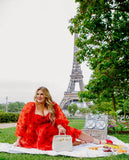 Selkie Red Strawberry Print Sheer Sleeve Dress- Size 1X