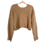 WAYF Tan Wool Blend Fletcher Twist Back Sweater- Size L