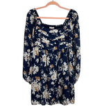 Abercrombie & Fitch Navy Floral Print Dress - Size XL