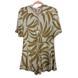 Z Supply Tan Printed Linen Blend Romper- Size XS