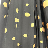 Stone_Cold_Fox Black with Tan Printed Silk Racerback Dress with Front Slits- Size 1 (see notes)