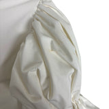 EDIT White Flare Sleeve Ruched A Line Dress- Size XS (see notes)