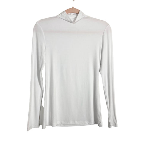 Aprll White Mock Neck Long Sleeve Top- Size S