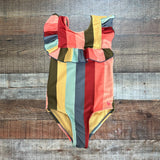 Pink Chicken Multi-Color Stripes Ruffle Swimsuit- Size 2Y (see notes)